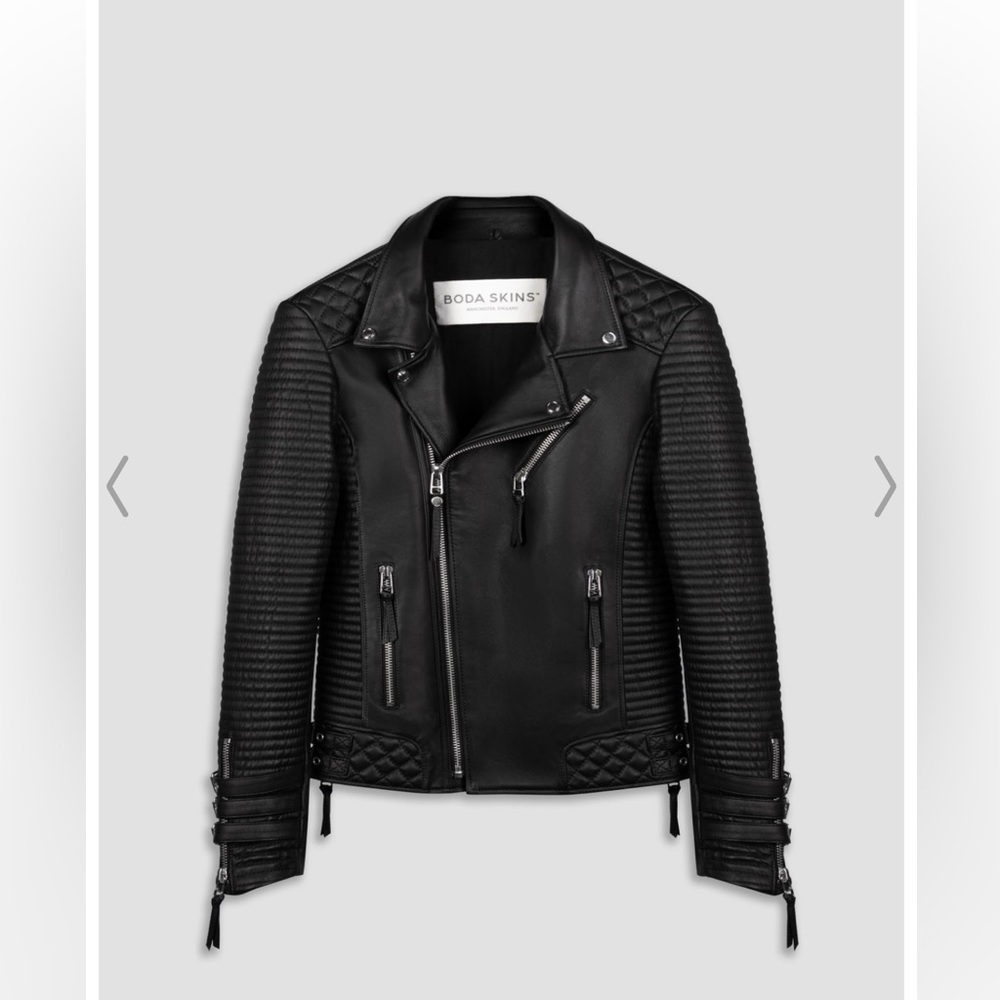 Boys BODA SKINS black leather moto jackets